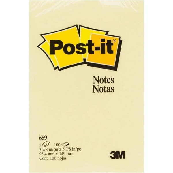 3M Post-it® Notes 659 Canary Yellow 98 x 149mm