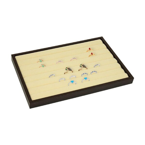 7 Slot Velvet Ring Earring Tray Storage Jewellery Display Display Stackable