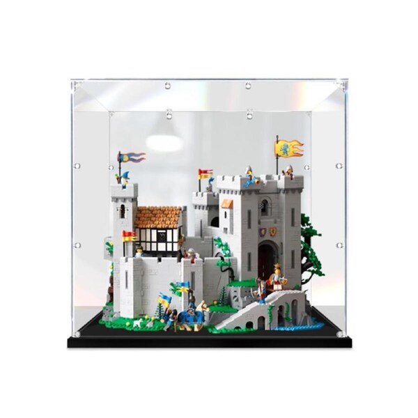 Acrylic Display Case for LEGO 10305 ICONS Lion Knights' Castle Figure Storage Box Dust Proof Glue Free