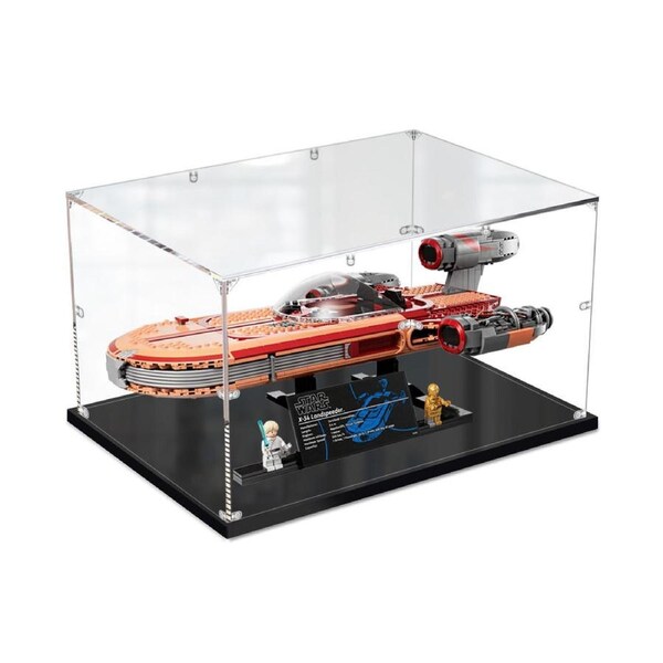 Acrylic Display Case for LEGO 75341 Star Wars UCS Luke Skywalker's Landspeeder Figure Storage Box Dust Proof Glue Free