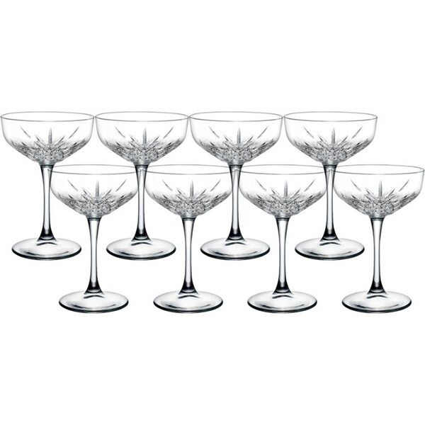2x 4pc Pasabahce Timeless 255ml Coupe Drinking Glasses Cocktail Champagne Saucer