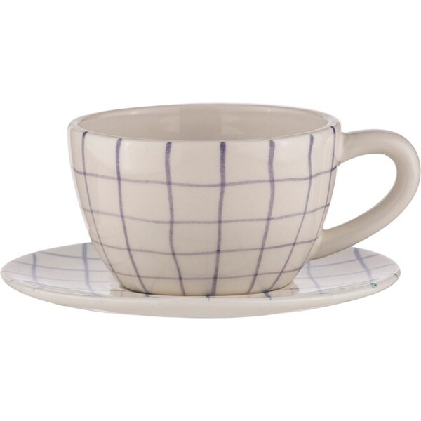 Ladelle Carnival Stoneware 9cm Cup & 15cm Saucer Set Drinking Tea/Coffee Lilac