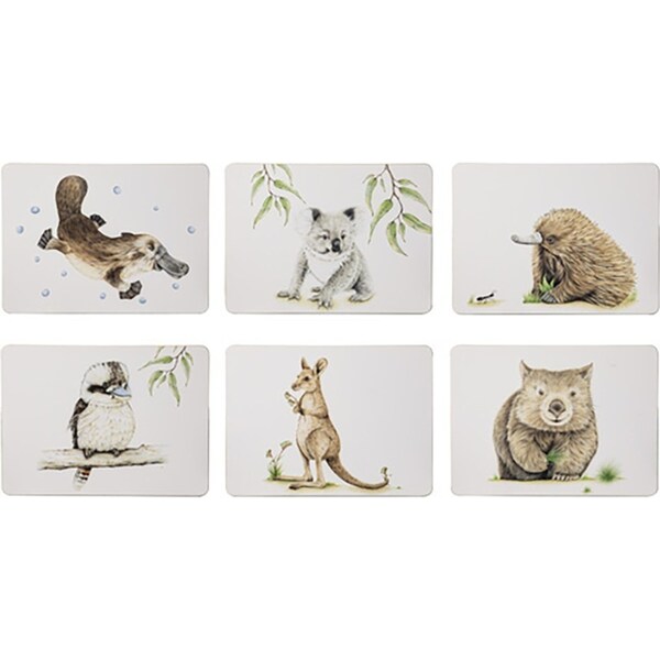 6pk Ashdene Bush Buddies Rectangular Kitchen Dining Table Pad 21x29cm Placemats