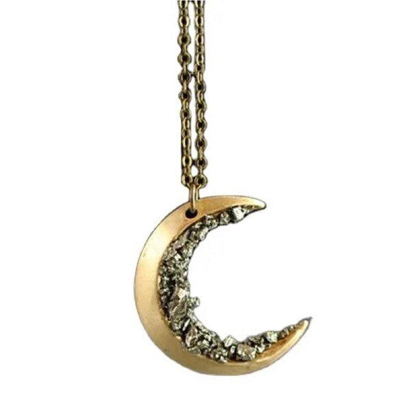 1 Only Crystal crescent moon necklace