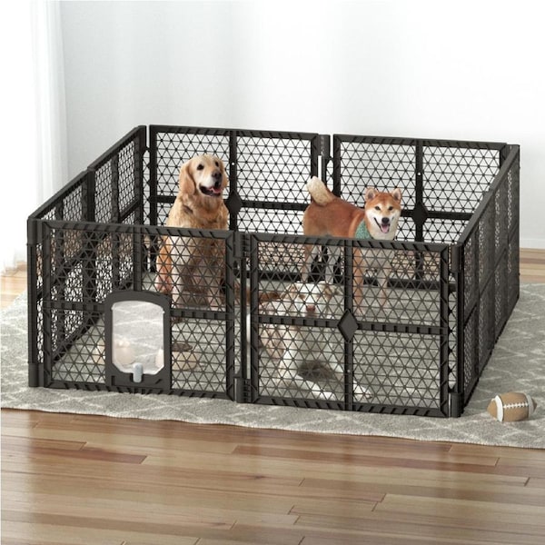 i.Pet Dog Playpen Enclosure 8 Panel Pet Fence Plastic Play Pen