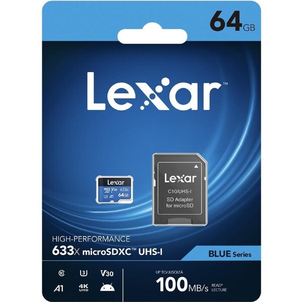 Lexar High-Performance 633x Class 10 Micro SD 64GB