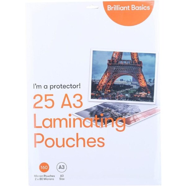 Brilliant Basics A3 Laminating Pouches - Clear