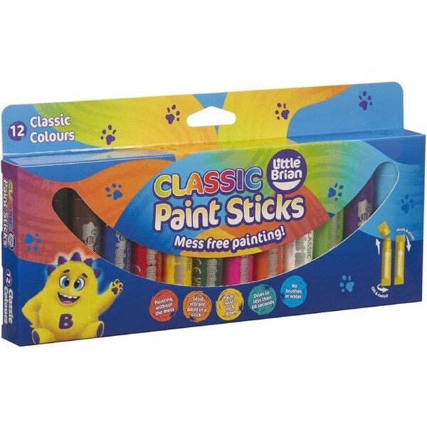 Little Brian Paint Sticks Classic Colours 12 Pack
