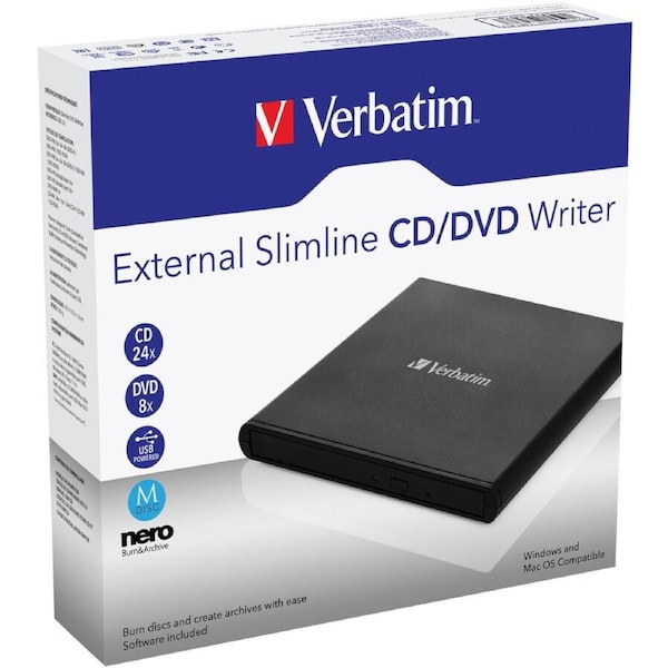 Verbatim External Slimline CD/DVD Writer