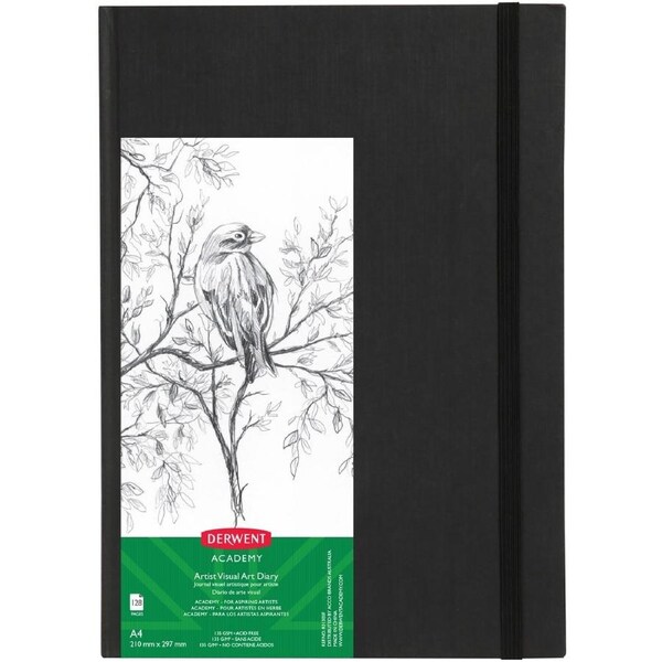 Derwent Academy Casebound 128 Page Visual Art Diary A4 Portrait