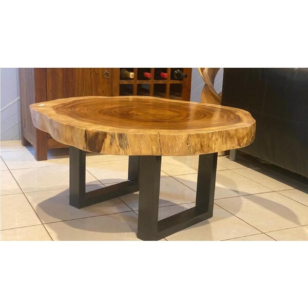 Coffee Table, wood large 95cm diameter, 9 cm thick uniquely designed by nature Table 16
