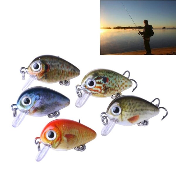 5 PCS Mini Crankbait Luya Fishing Lures with Plastic Box