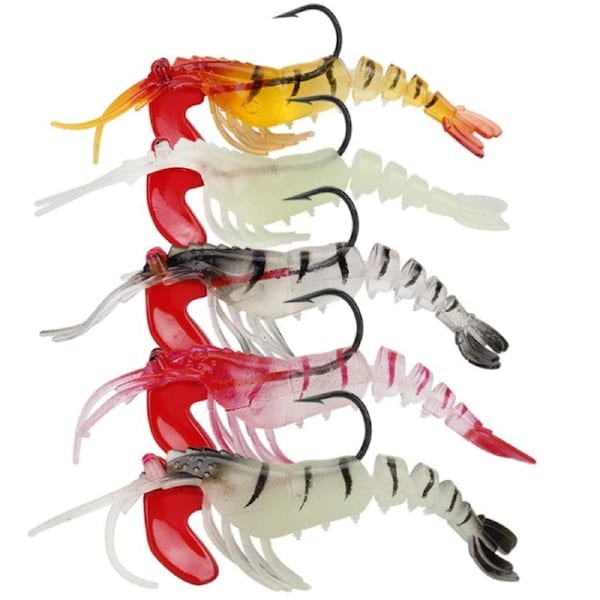 5 Color Multi-section Lead Head Artificial Soft Shrimp Fishing Lure