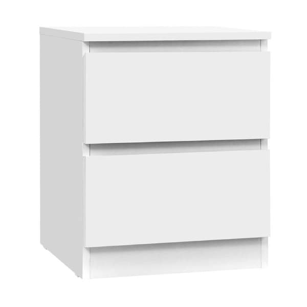 2 Drawers Artiss Bedside Table Side Table PEPE Black/White/Wood White