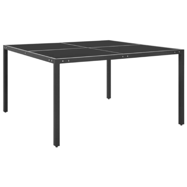Garden Table Anthracite 130x130x72 cm Steel and Glass vidaXL