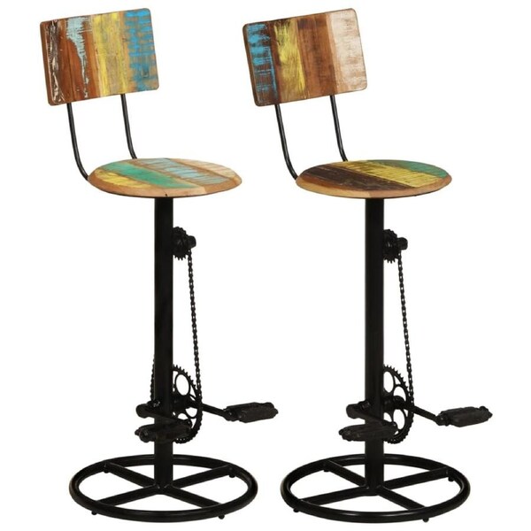 Bar Stools 2 pcs Solid Wood Reclaimed vidaXL