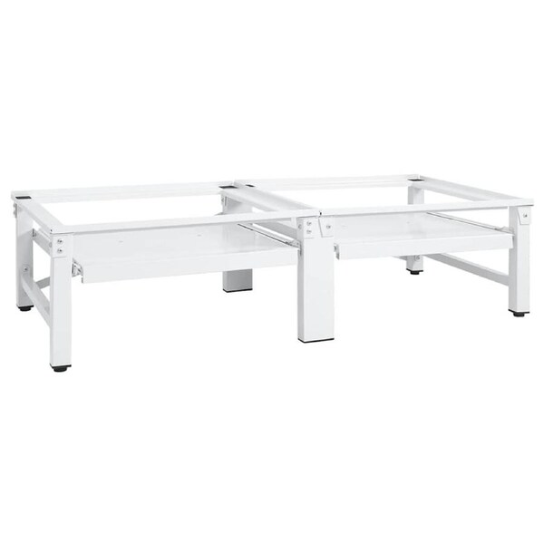 Washing and Drying Machine Pedestal with Pull-out Shelves White vidaXL