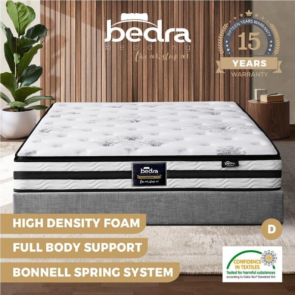 Bedra Double Mattress Breathable Luxury Bed Bonnell Spring Foam Medium 22cm