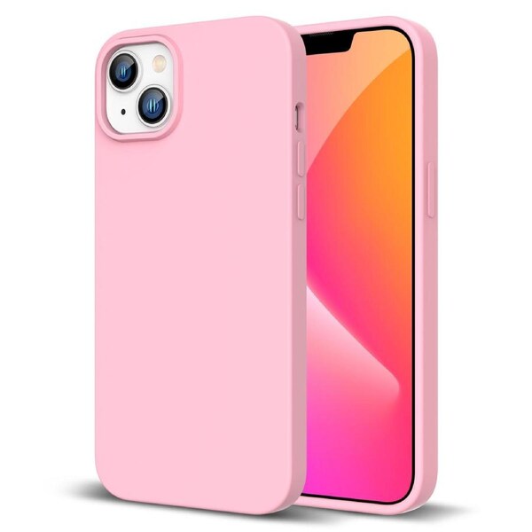 ZUSLAB iPhone 14 Case Liquid Silicone Anti-Scratch Gel Rubber Shockproof Protective Cover with Soft Microfiber Lining for Apple (2022) - Pink