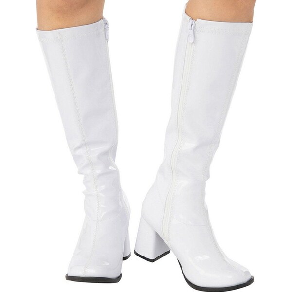 Ladies/Womens US 9 Go Go Boots 1960s Groovy Disco 60s Costume High Shoes White