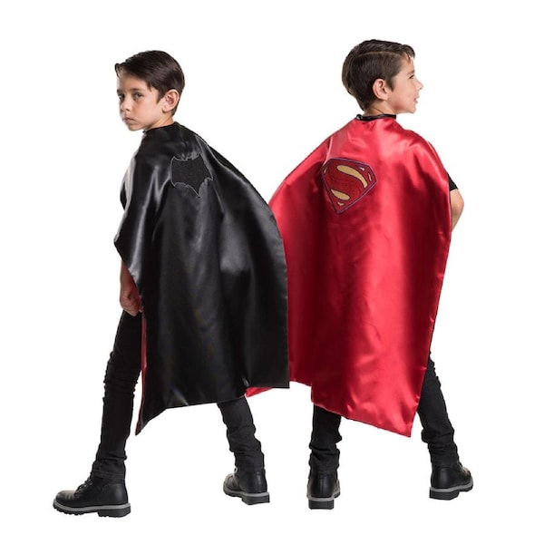 DC Comics Batman To Superman Reversible Satin Cape Kids/Boys Costume Black/Red