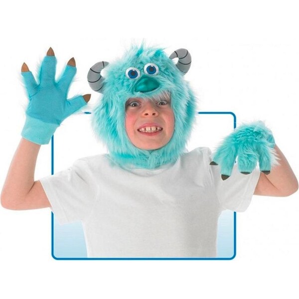 Disney Pixar's Monsters Inc. Sully Headpiece & Gloves Kids Party Costume Blue