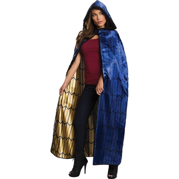 DC Comics Wonder Woman Deluxe Satin Cape Adult/Ladies Hooded Costume Cloak Blue