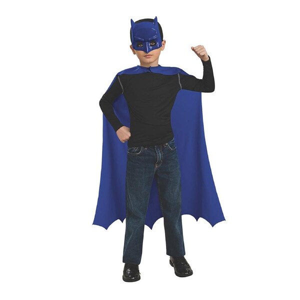 Batman Cape & Mask Set DC Comics Child Superhero Costume/Halloween Party Blue