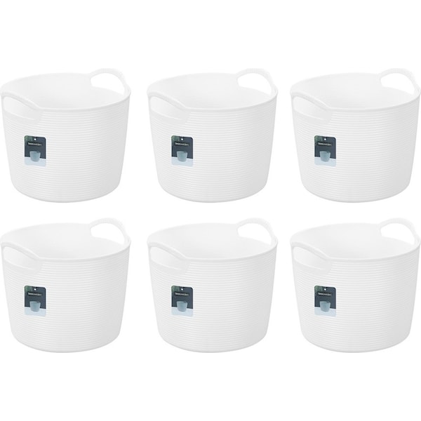 6x Boxsweden Decor 5L Flexible Round Tub Storage Basket Home Organiser Asst