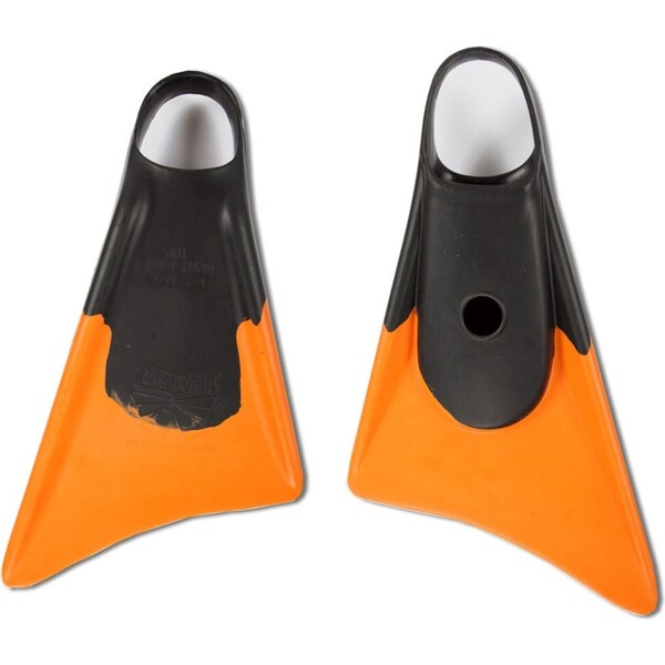 Makapuu Scuba Swimming Fin US 11-12.5 Large Rubber Training Flipper Black/Orange