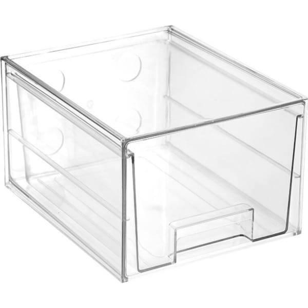 Boxsweden Crystal 27x16cm Stackable Deep Drawer Storage Home Organiser Clear