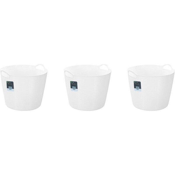 3x Boxsweden Decor 17L Flexible Round Tub Storage Basket Home Organiser Assort