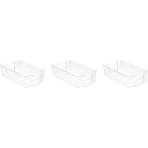 3x Boxsweden Crystal 37cm Stackable Basket Container Fridge/Pantry Organiser