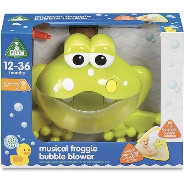 ELC Bath Toy 24cm Musical Froggie Bubble Blower/Foam Maker Kids/Child 12m+ Green