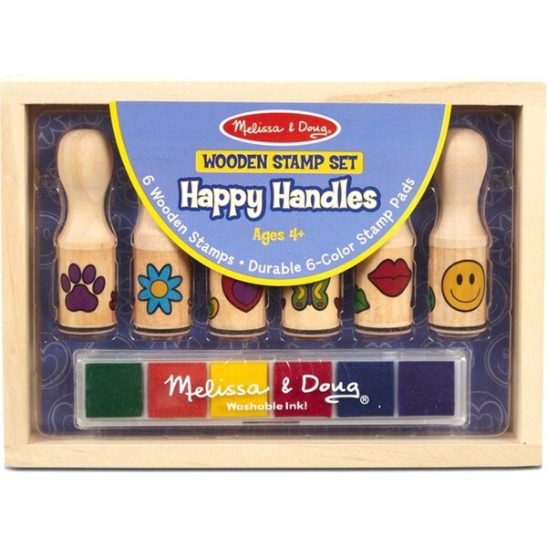 6pc Melissa & Doug Happy Handles Wooden Stamp Set Kids/Child Educational Toy 4y+