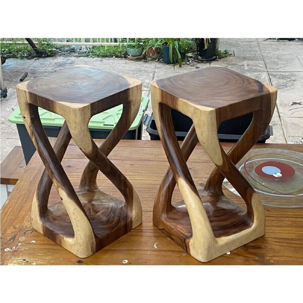 Double twist Vine stool side table Acacia wood Side Table/Corner Table Bar stool-50 cm height