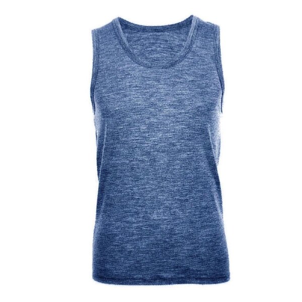 MERINO SKINS Mens Classic Round Neck Tank Singlet Thermal Top - French Navy XS