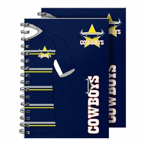 North QLD Queensland Cowboys NRL Set of 2 Notebooks (A5 120 Page Notebook Notepad)
