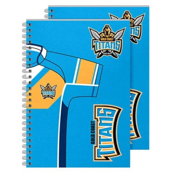 Gold Coast Titans NRL Set of 2 Notebooks (A5 120 Page Notebook Notepad)