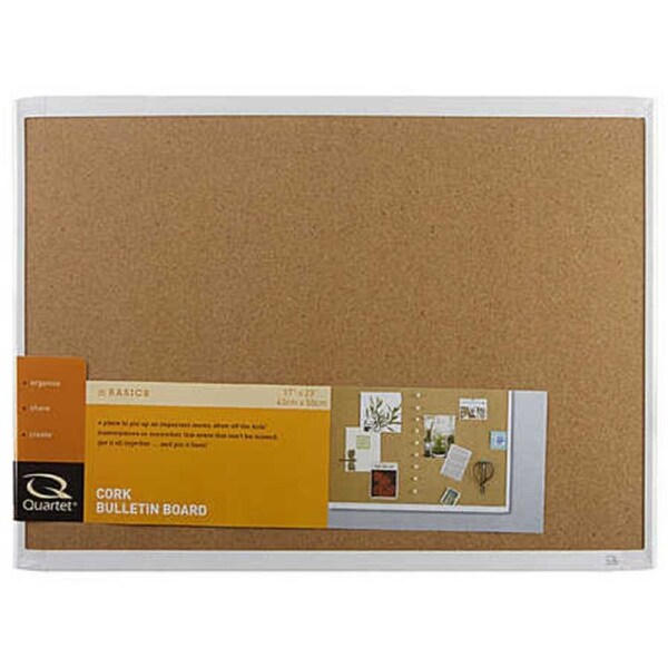 Quartet 430mm x 580mm Corkboard With White Finish