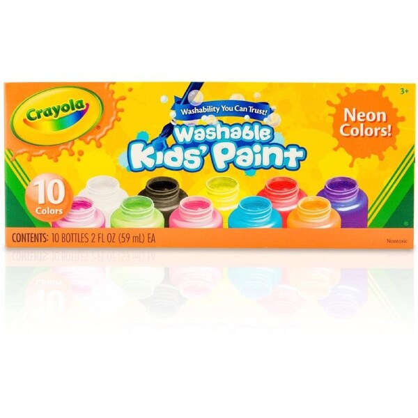 Crayola Washable Neon Kids Paints 10 Pack