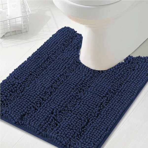 Toilet Mat U Shaped Bathroom Rug Bath Mat for Bathroom Non Slip Extra Soft Rug - (1 Piece - 50cm x 50cm U Shape) 50cm x 50cm U Shape / Mauve