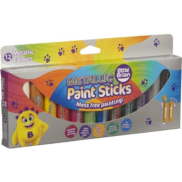 Little Brian Paint Sticks Metallic Colours 12 Pack