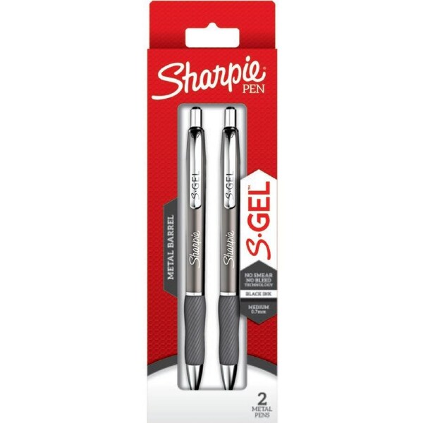 Sharpie S-Gel Metal Barrel Gel Pen 0.7mm 2 Pack - Black