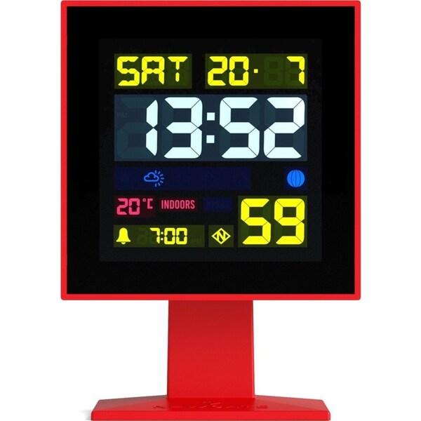 Newgate Monolith Lcd Alarm Clock Fire Engine Red