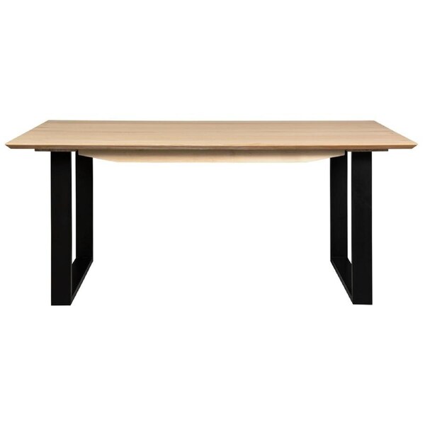 Aconite Dining Table 180cm Solid Messmate Timber Wood Black Metal Leg - Natural