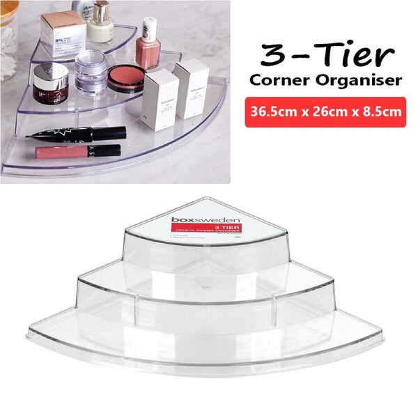 1x Corner Organiser 3 Tier Shelf Rack Spice Jar Organizer Kitchen Office Desk