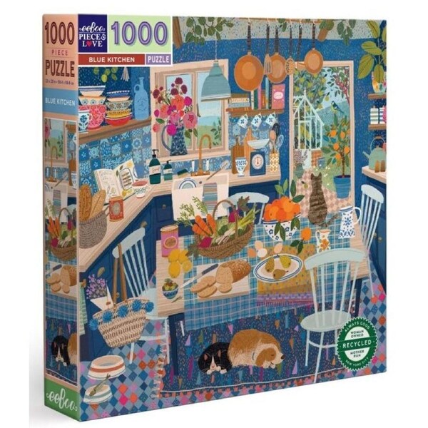 eeBoo - Blue Kitchen Puzzle 1000pc