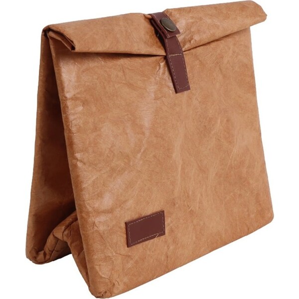 Eco Basics Reusable Insulated Paper Snack/Lunch Bag Waterproof Storage Brown
