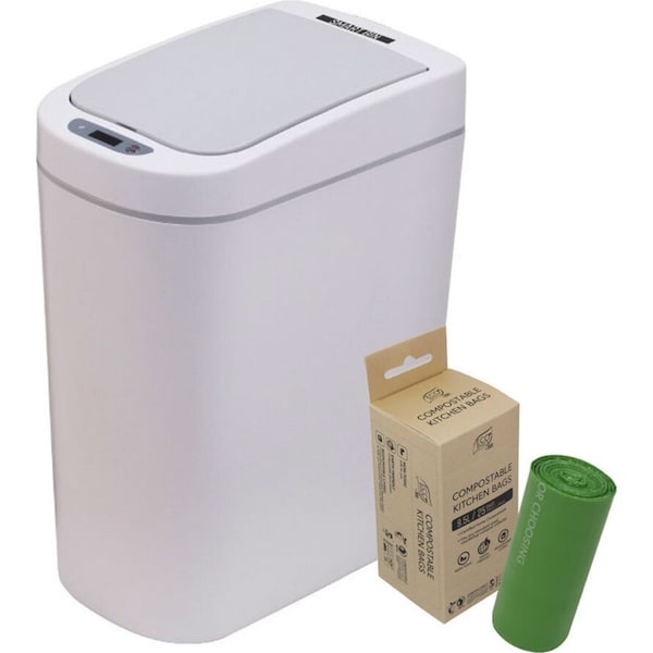 White Magic 7L Kitchen Bench Scrap Sensor Smart Bin Automatic Trash Container